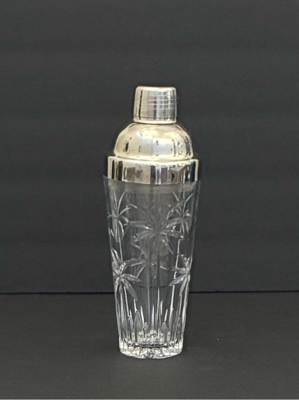 Godinger South Beach Crystal Palm Tree Cocktail/Martini Shaker 10”